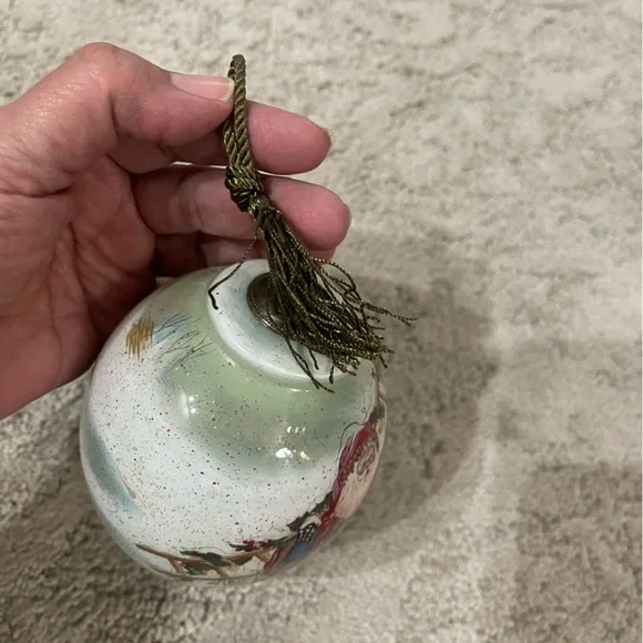 Peggy Abrams Santa With Frosty Ornament 6” No Box, EUC - Picture 7 of 10